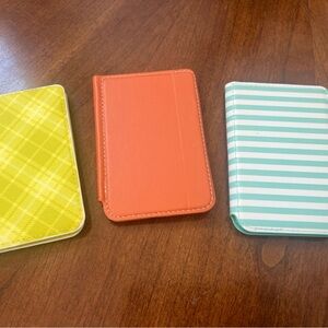Set of Three Colorful Card Holders